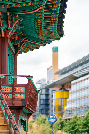 Potsdamer Platz, Berlin, Germany - July 07, 2019: detail of the koreanのeditorial素材
