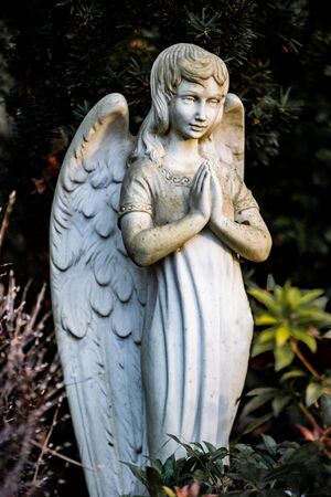 Statue of an angel on a german graveyard in Berlin Hermsdorfの写真素材