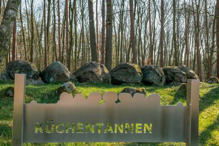 Prehistoric megalith dolmen Kuechentannen (kitchen denns)  near Haldensleben in Germanyの写真素材
