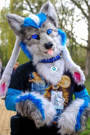 Volkspark Friedrichshain, Berlin, Germany - april 14, 2018: european furry walk at Volkspark Friedrichshain in Berlinのeditorial素材