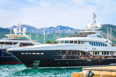Boats and yachts in the Bay of Kotor