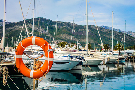 Boats and yachts in the Bay of Kotor