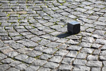 one stone on the granite paving stones
