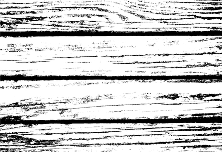 Wooden planks texture in monochrome palette. Distressed timber floor surface. Black wood ornament on white background. Obsolete cracks overlay for vintage effect. Old wood trace for retro designのイラスト素材