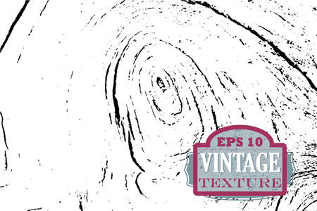 Distressed wood surface vector texture. Wooden cut rings surface. Black and white vector overlay. Obsolete timber background. Vintage effect grit texture. Natural wooden board trace. Lumber surfaceのイラスト素材