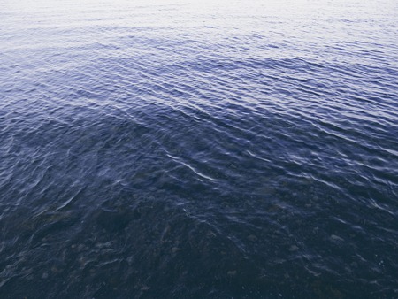 Still sea surface with ripples on clean water. Seawater texture in morning dew. Seaside sunset with small waves. Tranquil view of tropical seashore. Summer holiday banner template. Exotic vacationの写真素材