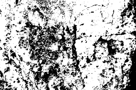 Black on white weathered texture. Aged tree bark stratched surface. Distressed vector overlay for vintage effect. Abstract grainy surface. Uneven texture with frequent grit. Material design templateのイラスト素材