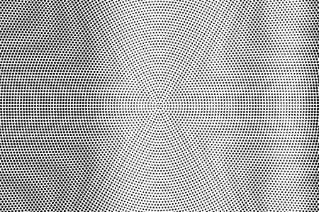 Black on white smooth halftone texture. Dotted vector background. Vertical dotwork gradient. Monochrome halftone overlay for vintage cartoon effect. Perforated retro card. Abstract dotwork surfaceのイラスト素材