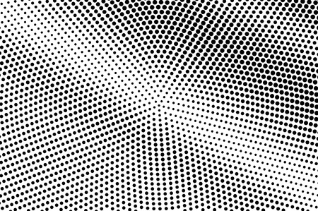 Black on white oversized halftone texture. Dotted vector background. Diagonal dotwork gradient. Monochrome halftone overlay for vintage cartoon effect. Perforated retro card. Abstract dotwork surfaceのイラスト素材
