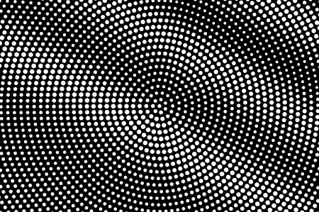 White dots on black background. Rough halftone vector texture. Diagonal dotwork gradient. Monochrome halftone overlay for vintage design. Perforated surface. Pop art style dot texture cardのイラスト素材