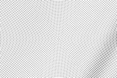 Black on white sparse halftone vector. Digital dotted texture. Small dotwork gradient for vintage effect. Monochrome halftone overlay for cartoon effect. Perforated background. Ink dotwork surfaceのイラスト素材