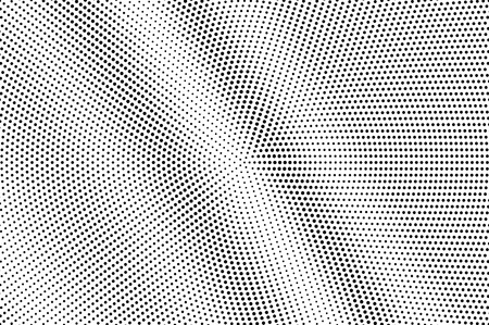 Black on white contrast halftone texture. Diagonal dotwork gradient. Dotted vector background. Monochrome halftone overlay for vintage cartoon effect. Perforated retro card. Abstract dotwork surfaceのイラスト素材
