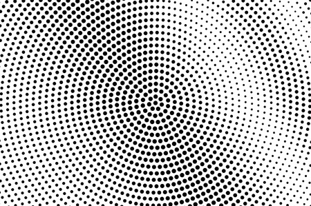 Black on white halftone vector texture. Rough perforated surface. Centered dotwork gradient for vintage effect. Digital pop art background. Monochrome halftone overlay. Black ink dot texture cardのイラスト素材