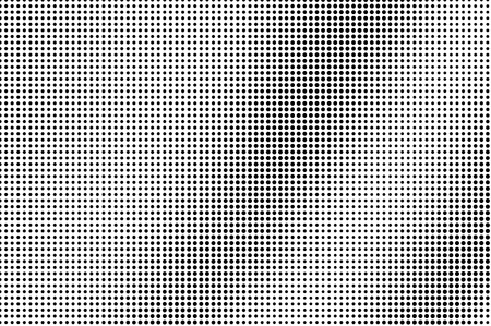 Black dots on white background. Smooth perforated surface. Regular halftone vector texture. Diagonal dotwork gradient. Monochrome halftone overlay for vintage design. Pop art style dot texture cardのイラスト素材