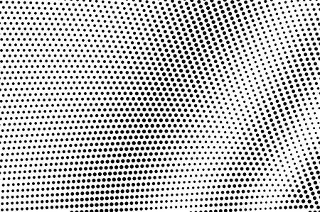 Black dots on white background. Grunge perforated surface. Sparse halftone vector texture. Diagonal dotwork gradient. Monochrome halftone overlay for vintage design. Pop art style dot texture cardのイラスト素材