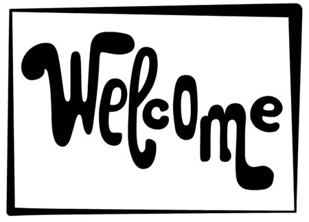 Welcome lettering inscription.のイラスト素材