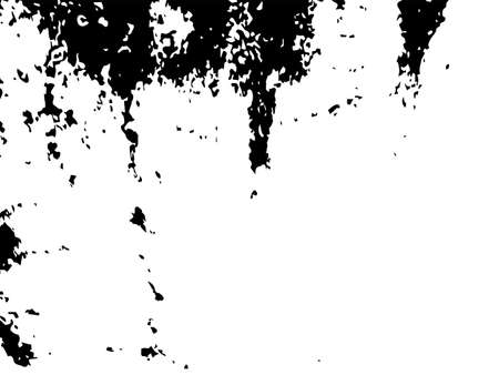 Inky paper vector texture. Black splatter on white background. Ink blot with faded splatter. Monochrome concrete wall texture overlay for vintage design. Brushed plaster wall surfaceのイラスト素材