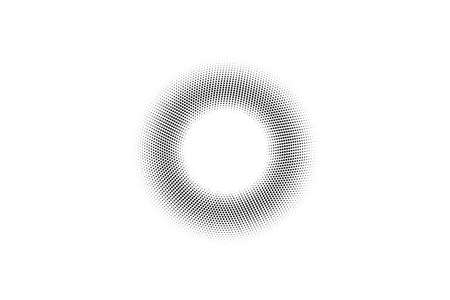 Black and white vector halftone. Subtle halftone digital texture. Faded dotted gradient. Comic effect overlay. Retro dot pattern on transparent back. Graphic halftone perforated texture. Dot pattern.のイラスト素材