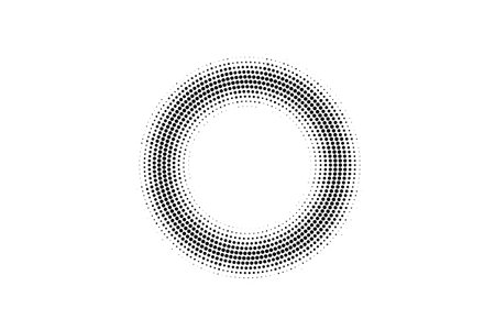 Black and white vector halftone. Subtle halftone digital texture. Faded dotted gradient. Comic effect overlay. Retro dot pattern on transparent back. Graphic halftone perforated texture. Dot pattern.のイラスト素材