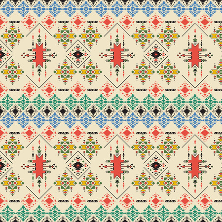 abstract tribal pattern repeated ethnic elementsのイラスト素材
