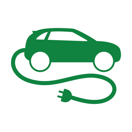 car green with plug iconのイラスト素材