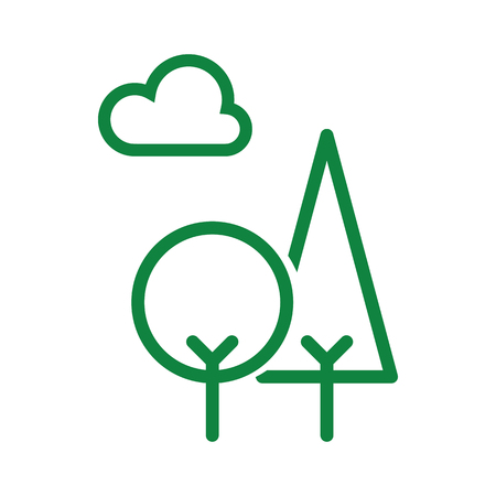 ecology green tree iconのイラスト素材