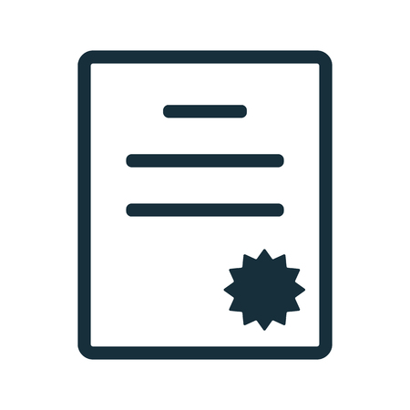 certificate diploma icon on white backgroundのイラスト素材