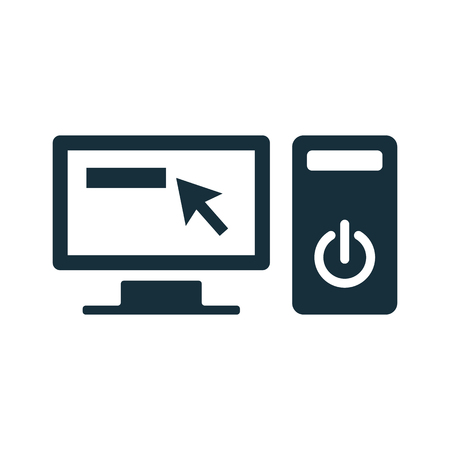 computer pc desktop icon on white backgroundのイラスト素材