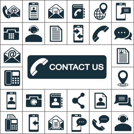 contact us icons setのイラスト素材