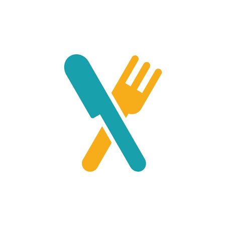 fork knife icon on white backgroundのイラスト素材