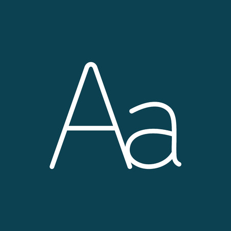 thin line grammar letter alphabet icon on blue backgroundのイラスト素材