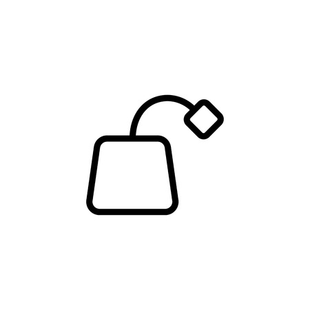 thin line tea bag icon on white backgroundのイラスト素材