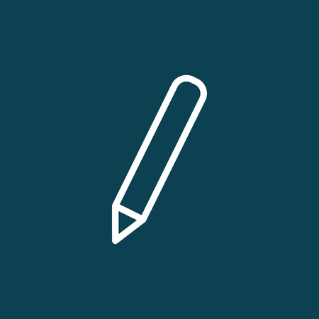 thin line pencil icon on blue backgroundのイラスト素材