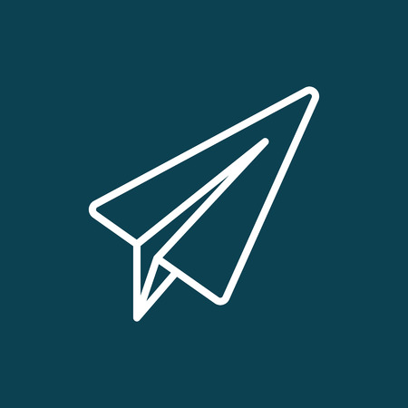 thin line telegram, plane icon on blue backgroundのイラスト素材