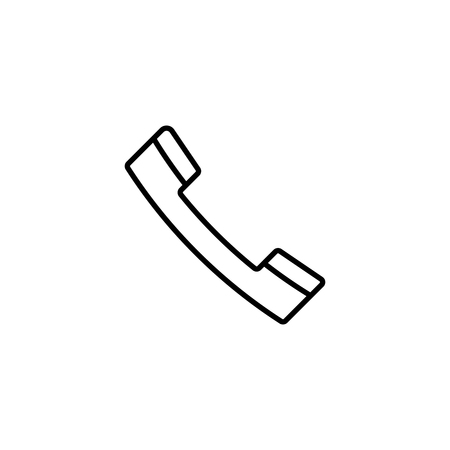 Thin line phone handset icon on white backgroundのイラスト素材