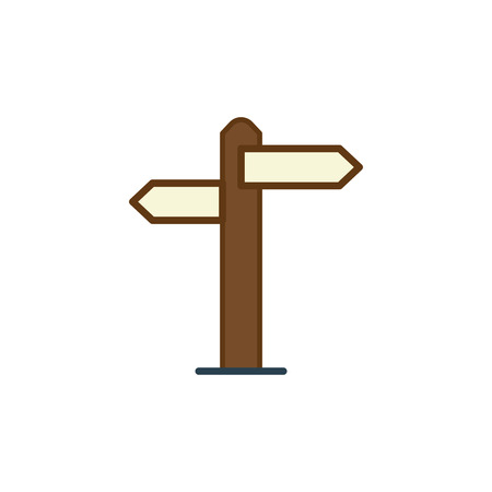 flat signpost icon on white background simpleのイラスト素材