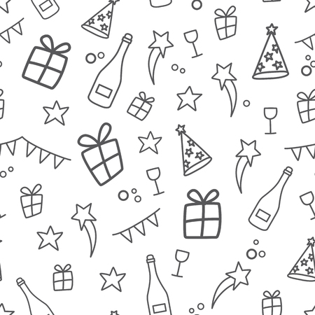Seamless cute gifts patternのイラスト素材