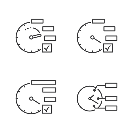 thin line planning icons set on white backgroundのイラスト素材