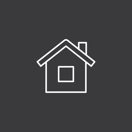 thin line home icon on dark backgroundのイラスト素材