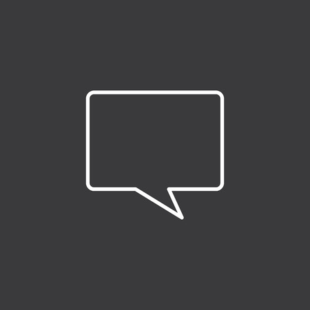 thin line chat, speech bubble icon on dark backgroundのイラスト素材