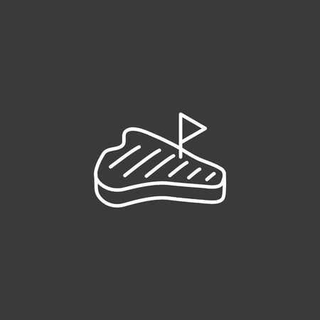 thin line steak black icon on white backgroundのイラスト素材