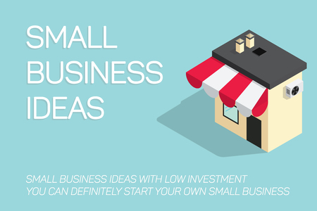 Flat Concept Small Business Illustration Local Store Vector
