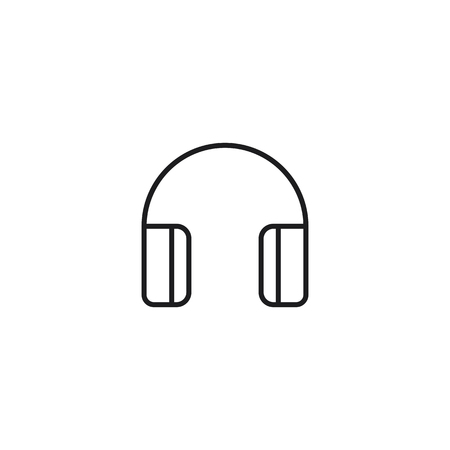 thin line headphones icon on white backgroundのイラスト素材