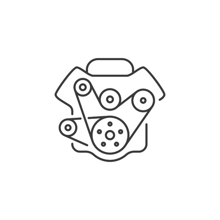 thin line engine icon on white backgroundのイラスト素材