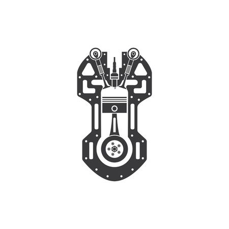 thin line engine icon on white backgroundのイラスト素材