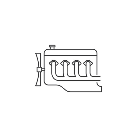 thin line engine icon on white backgroundのイラスト素材