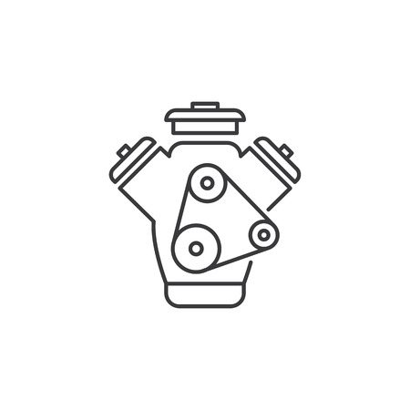 thin line engine icon on white backgroundのイラスト素材