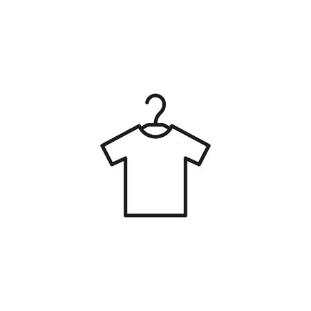 t-shirt on hanger thin line icon on white backgroundのイラスト素材