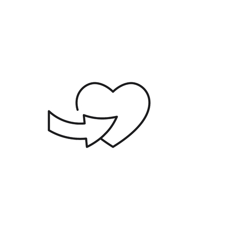 add to wishlist thin line icon on white backgroundのイラスト素材