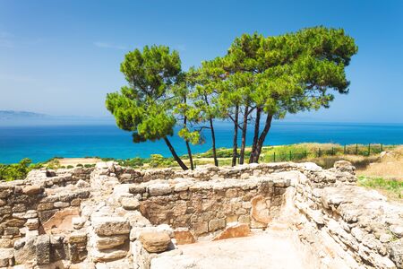 The ruins of ancient Greece and the Mediterranean sea, Rhodosの写真素材